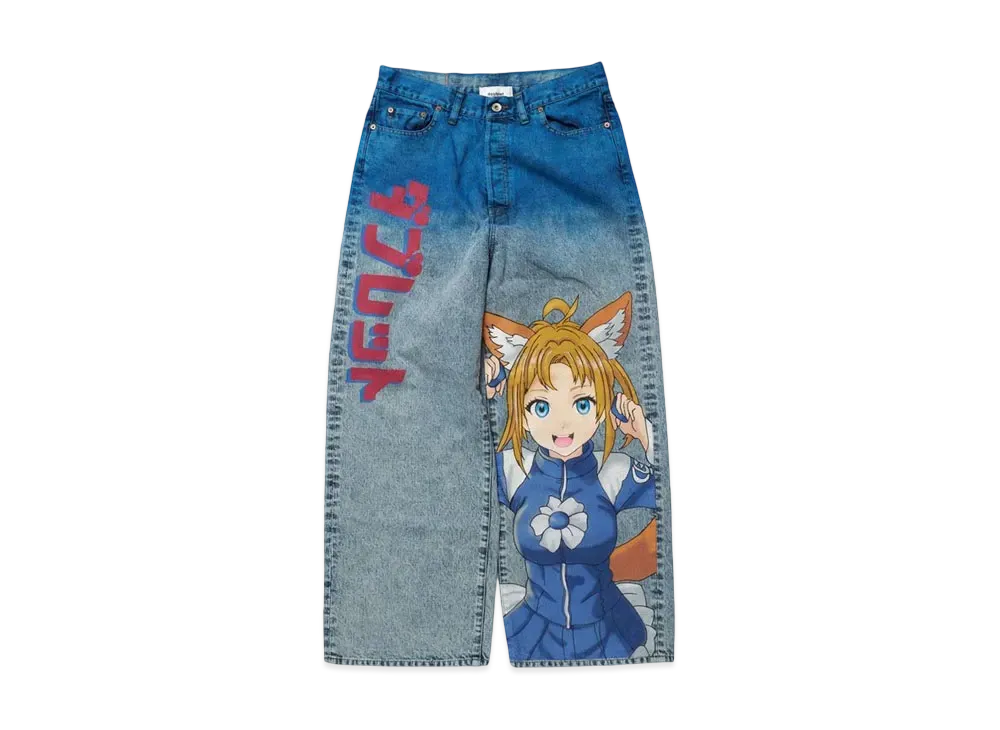 doublet Anime Hand Painting Denim Pants "Blue"