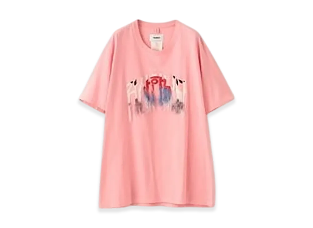 doublet Thank You Fringe Embroidery T-Shirt "Pink"
