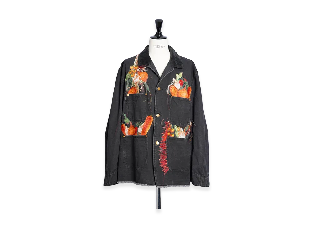 doublet Vegetable Embroidery Work Jacket "Black"