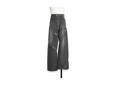 doublet Filleted Zip Denim Pants "Black"