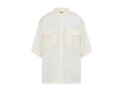 PHOEBE PHILO Lite Utility Short Sleeve Shirt "Vanilla"