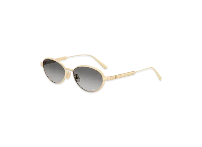 Dior DiorCannage R1U Oval Sunglasses "Gradient Gray/Gold/Silver"