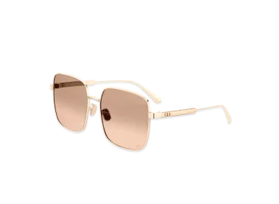 Dior Cannage S1U Bronze-to-Nude Gradient Square Sunglasses "Gold/Nude"