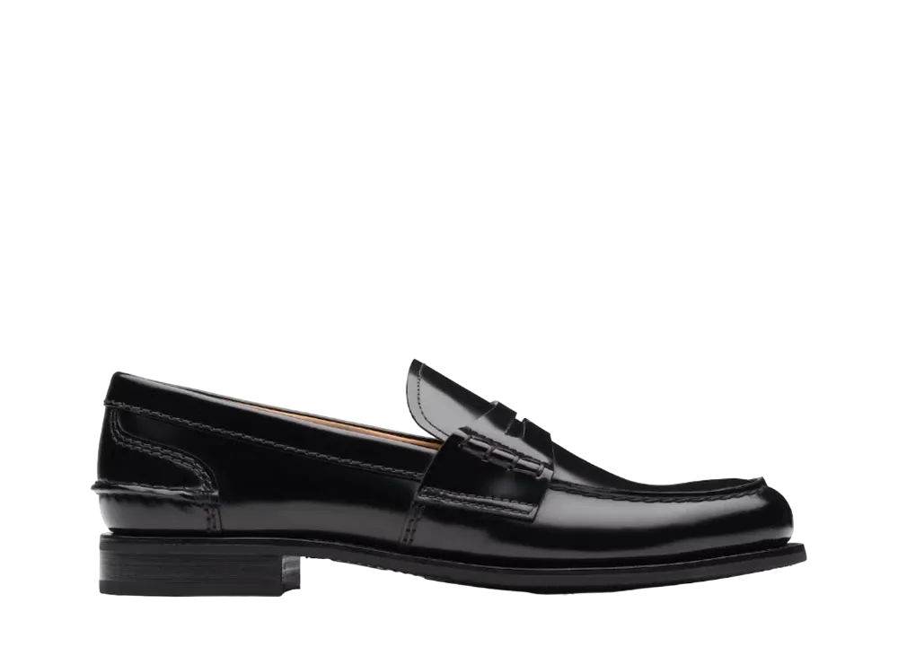 Church’s Women's Pembrey W5 Polished Binder Calf "Black" DD0082_9EM_F0AAB Rubber Sole