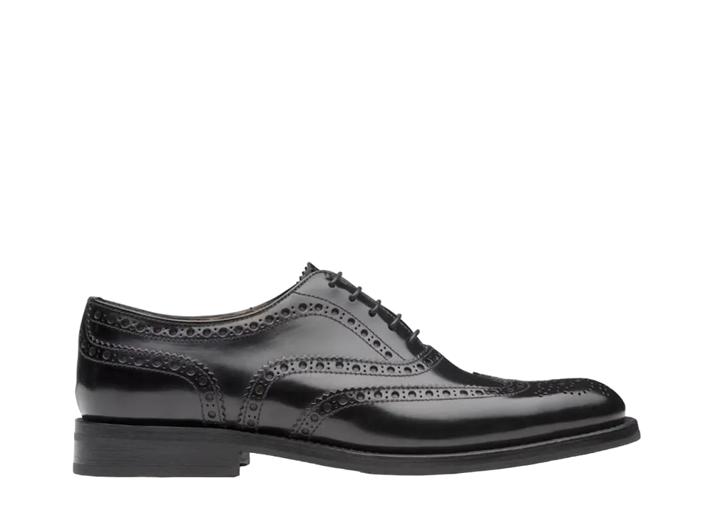 Church’s Women's Burwood Wg Polished Binder Calf "Black" DE0001_9XV_F0AAB_F_B000 Diamond Rubber Sole