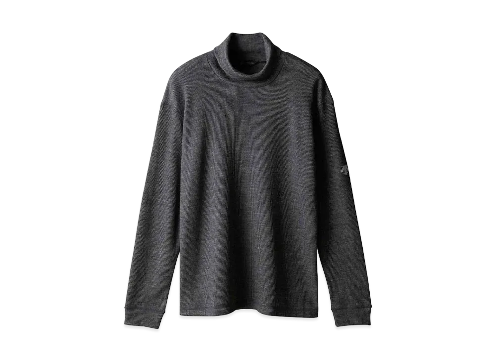 DESCENTE ALLTERRAIN 81 Waffle Wool Turtle Neck L/S Shirt "Charcoal Gray"