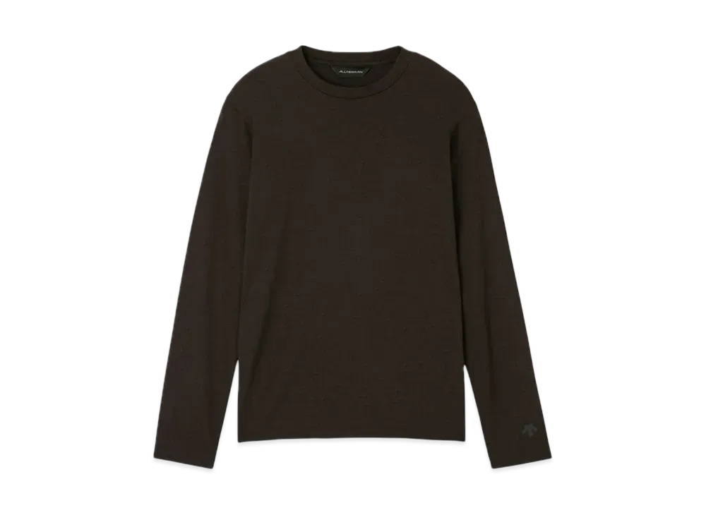 DESCENTE ALLTERRAIN Wool Mix Long Sleeve T-Shirt "Deep Mahogany"