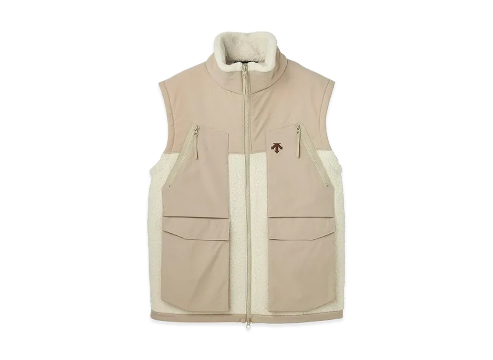 DESCENTE ALLTERRAIN Shaggy Boa Fleece Vest "Wall White"