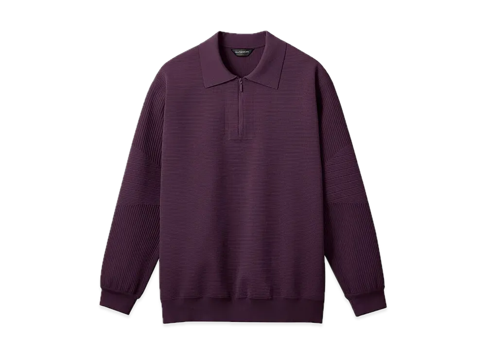 DESCENTE ALLTERRAIN Fusion Knit Long Sleeve Polo Shirt "Plum"