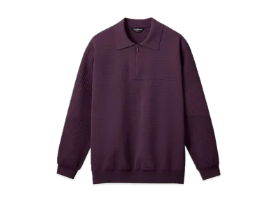 DESCENTE ALLTERRAIN Fusion Knit Long Sleeve Polo Shirt "Plum"