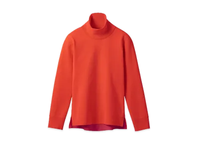 DESCENTE ALLTERRAIN Fusion Knit High Neck T-Shirt "Flame Red"