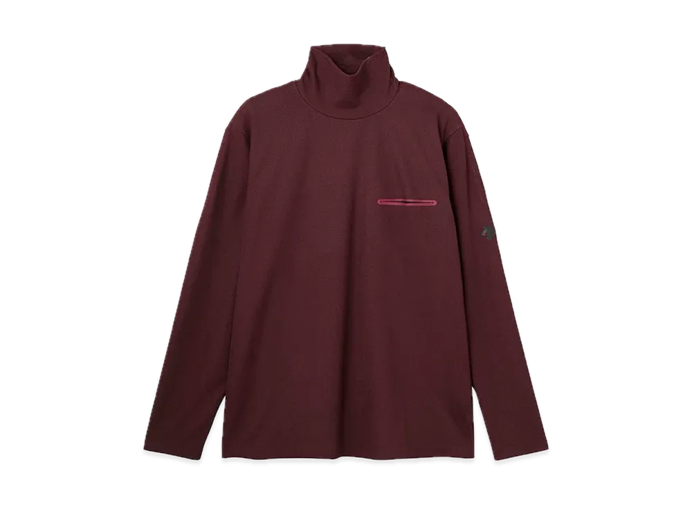 DESCENTE ALLTERRAIN Thermal Long Sleeve Turtleneck Shirt "Burgundy Red"