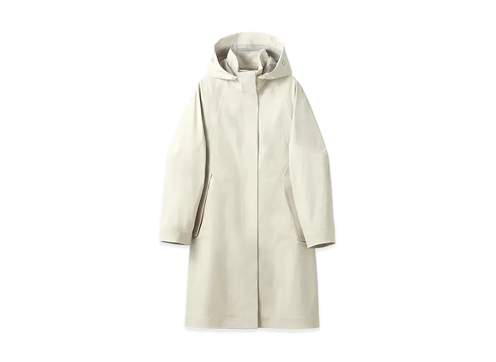 DESCENTE ALLTERRAIN Waterproof Long Shell Jacket "Ecru White"