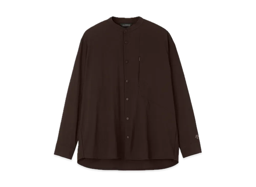 DESCENTE ALLTERRAIN Swift Light Long Sleeve Stand Collar Shirt "Deep Mahogany"