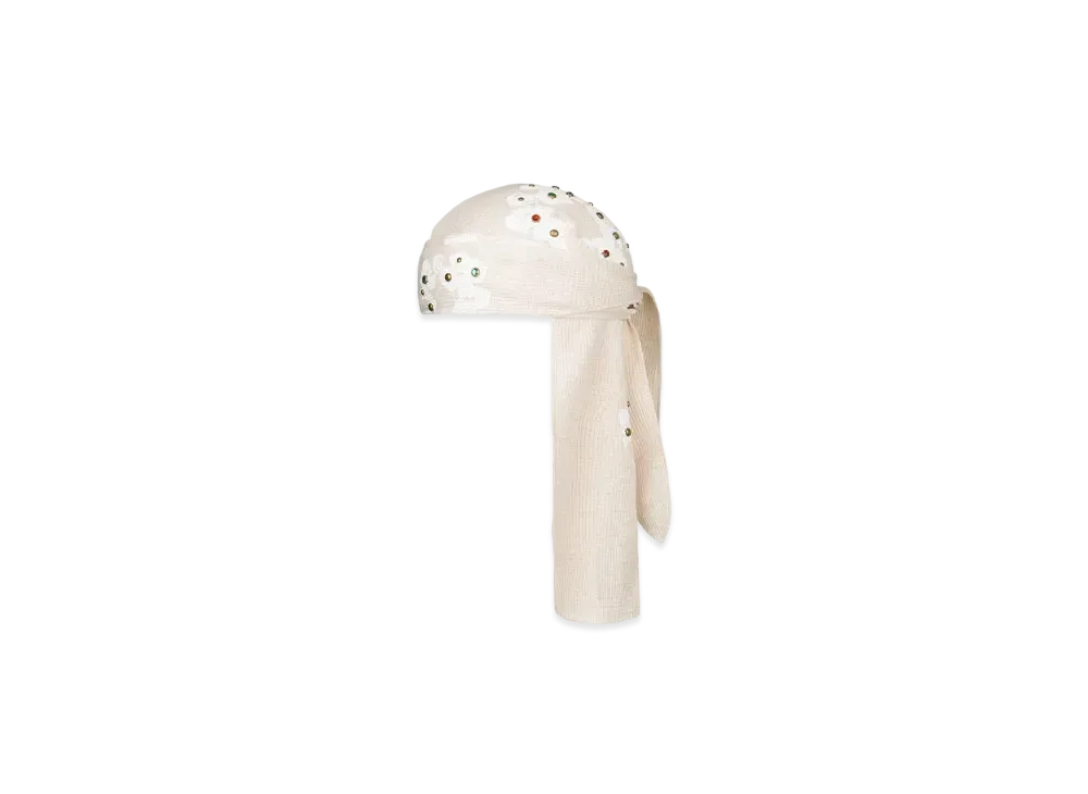 DENIM TEARS Rhinestone Cotton Wreath Durag 