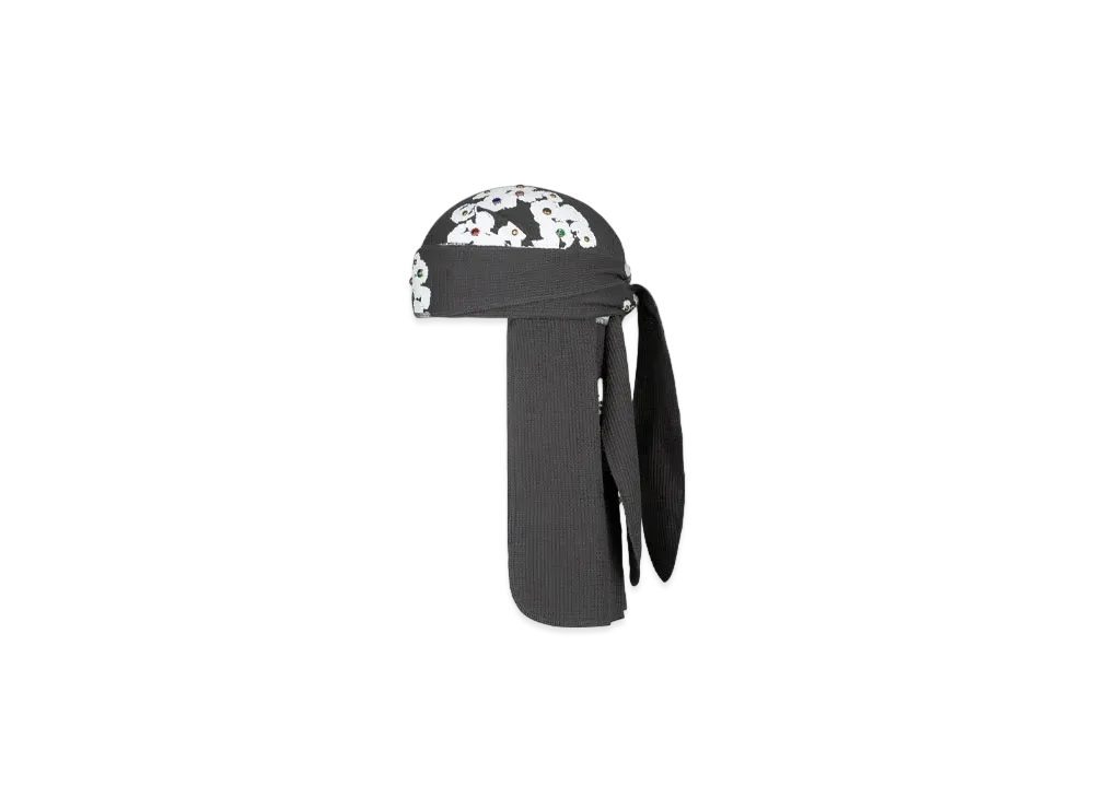 DENIM TEARS Rhinestone Cotton Wreath Durag "Vintage Black"