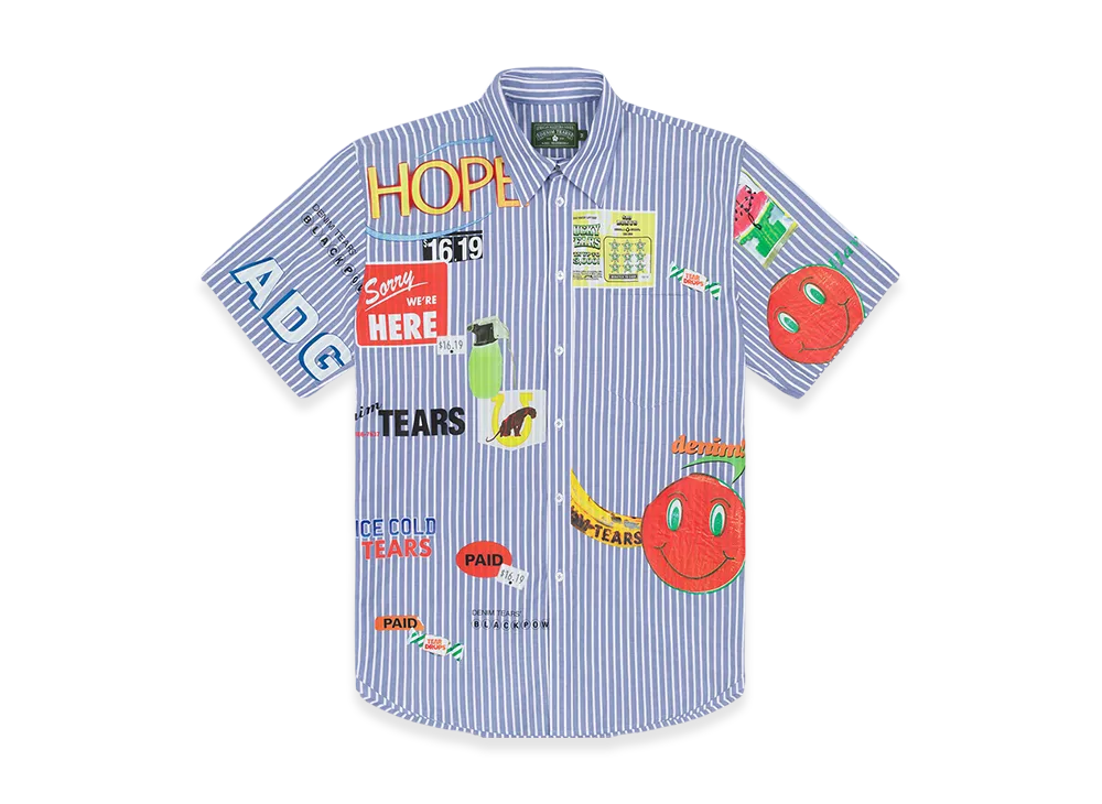 DENIM TEARS Sweet Corner Short Sleeve Shirt "Blue"