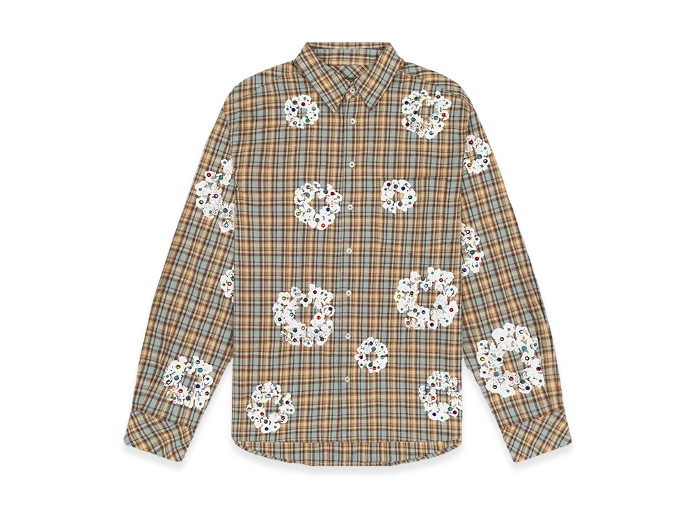 DENIM TEARS Cotton Wreath Western Button Up "Brown"