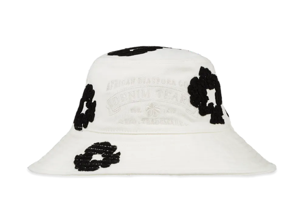 DENIM TEARS Denim Cotton Wreath Bucket Hat "White"