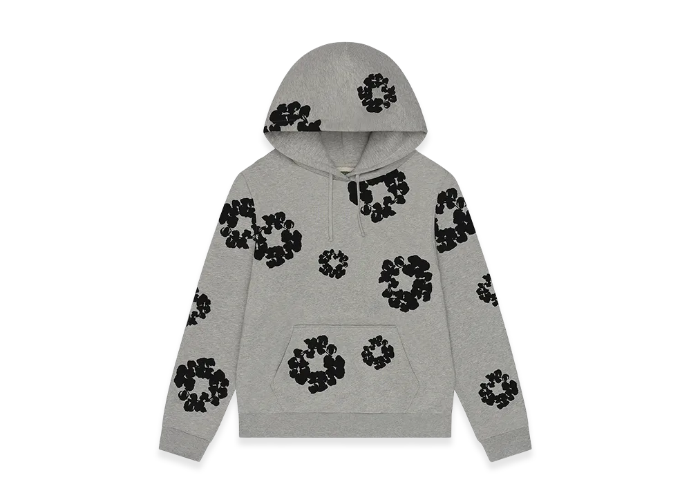 DENIM TEARS Black Cotton Wreath Hoodie "Grey"