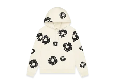 DENIM TEARS Black Cotton Wreath Hoodie "Oatmeal"