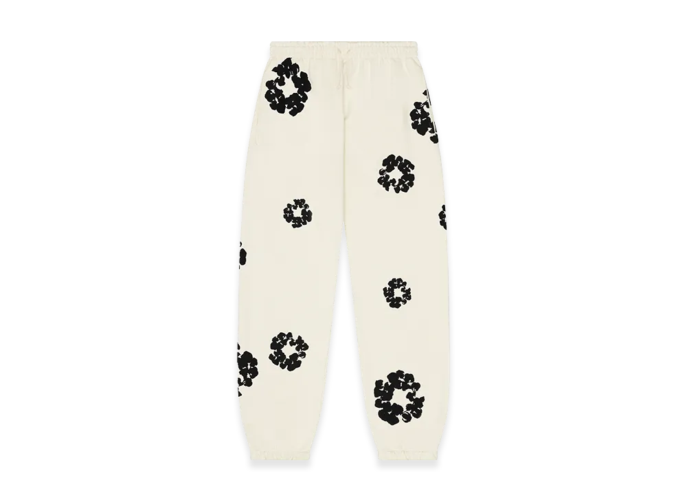 DENIM TEARS Black Cotton Wreath Sweatpants Purple "Oatmeal"