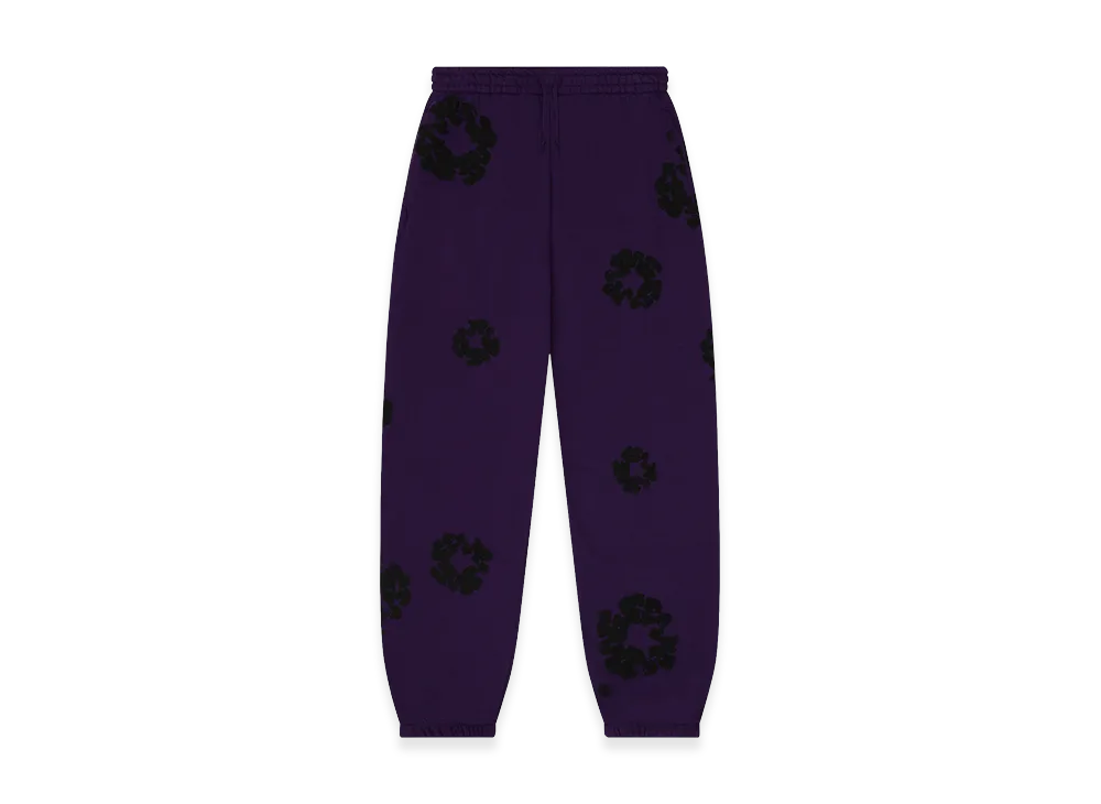 DENIM TEARS Black Cotton Wreath Sweatpants Purple "Purple"
