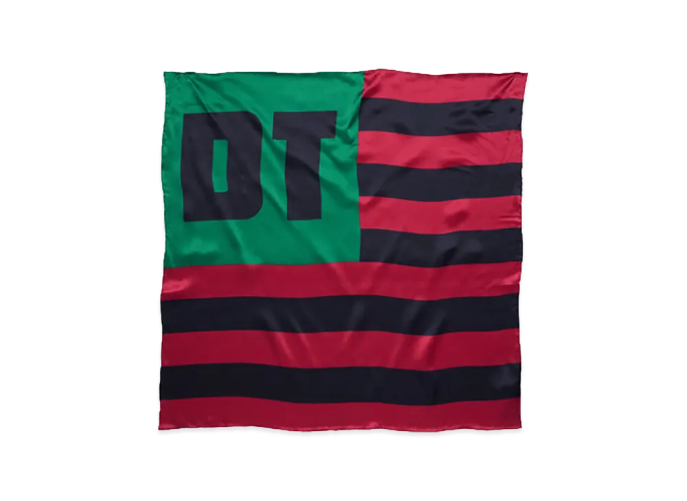 DENIM TEARS DT Flag Silk Scarf "Red/Green"