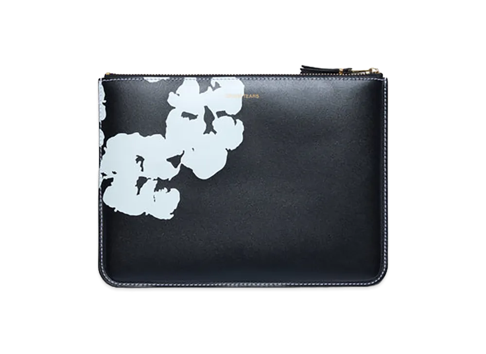 DENIM TEARS Cotton Wreath Zip Pouch "Black"