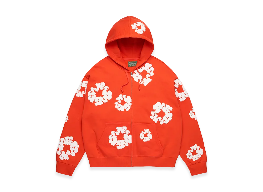 DENIM TEARS Cotton Wreath Zip Hoodie "Dark Orange"