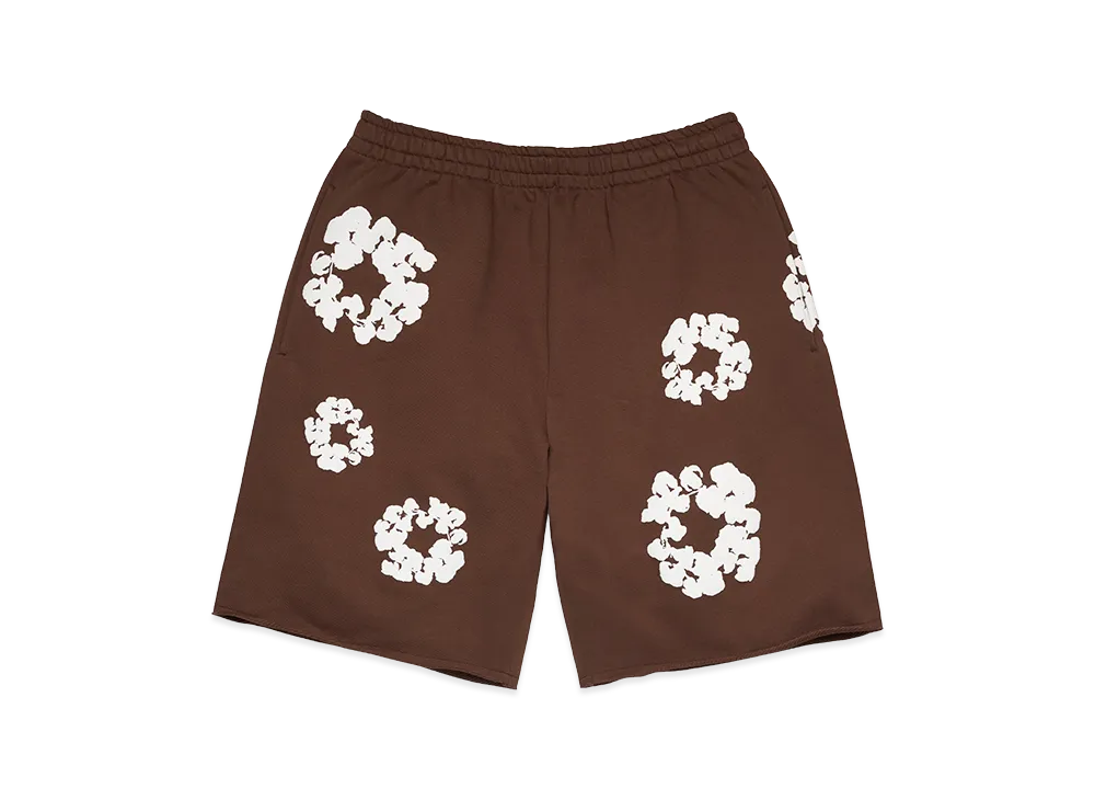 DENIM TEARS Cotton Wreath Sweatshorts "Dark Brown"