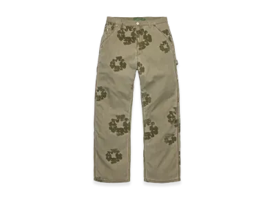 DENIM TEARS Cotton Wreath Flocked Carpenter Pant "Tan"