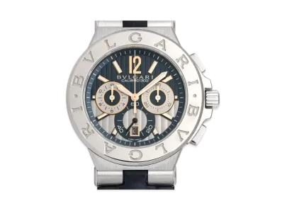 BVLGARI Diagono Calibro303 Exclusive 500 "Blue/White Gold/Stainless Steel/Black"