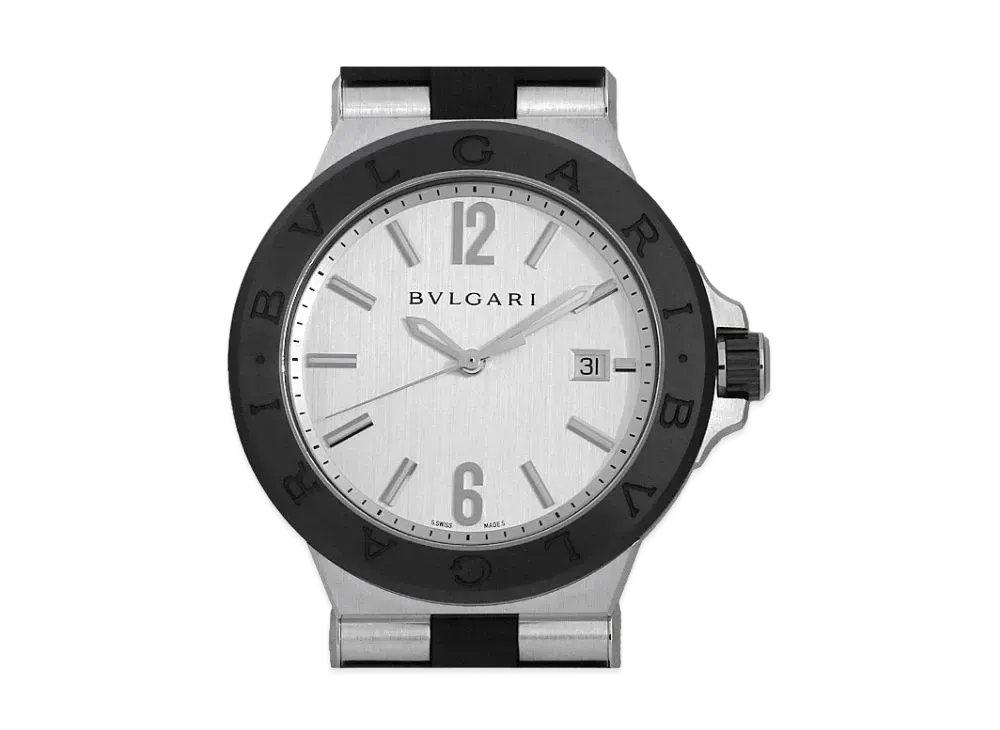 BVLGARI Diagono Ceramic "Silver/Stainless Steel/Ceramic/Black"