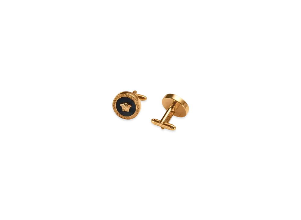 Versace Enamel Medusa Cufflinks "Black/Gold"