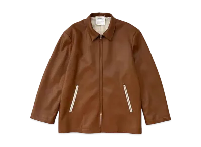 DIGAWEL Synthetic Leather Half Coat "Brown"