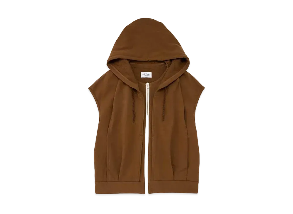 DIGAWEL Hoodie Vest ( URU TOKYO × DIGAWEL ) "Brown"