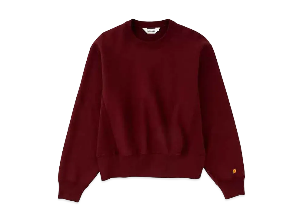 DIGAWEL Crop Top Reverse Weave Sweatshirt "Maroon"