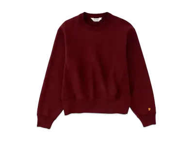 DIGAWEL Crop Top Reverse Weave Sweatshirt "Maroon"