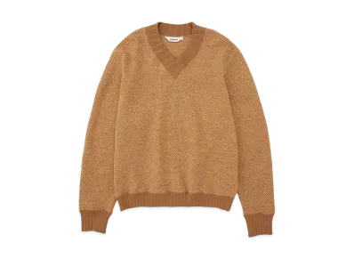 DIGAWEL Hexagonal Patterns Knit Rib Sweatshirt "Beige"