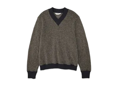 DIGAWEL Hexagonal Patterns Knit Rib Sweatshirt "C.Grey"