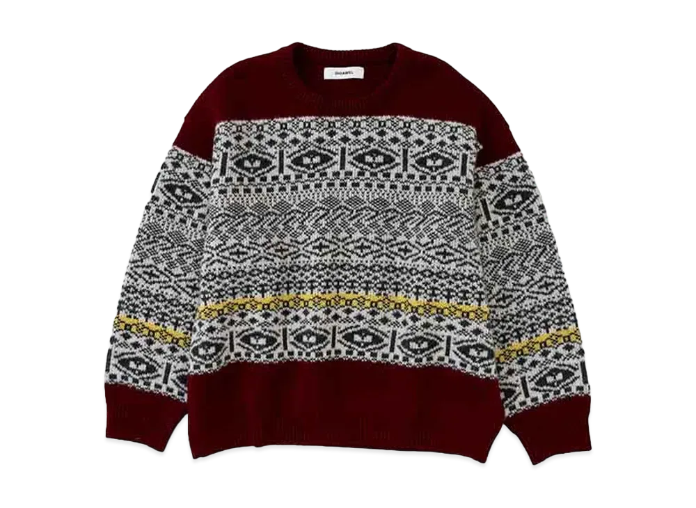DIGAWEL Jacquard Sweater "Maroon"