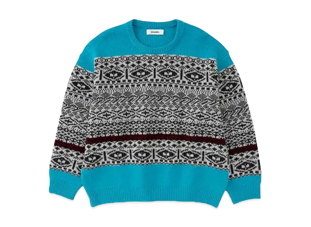 DIGAWEL Jacquard Sweater "L.Blue"