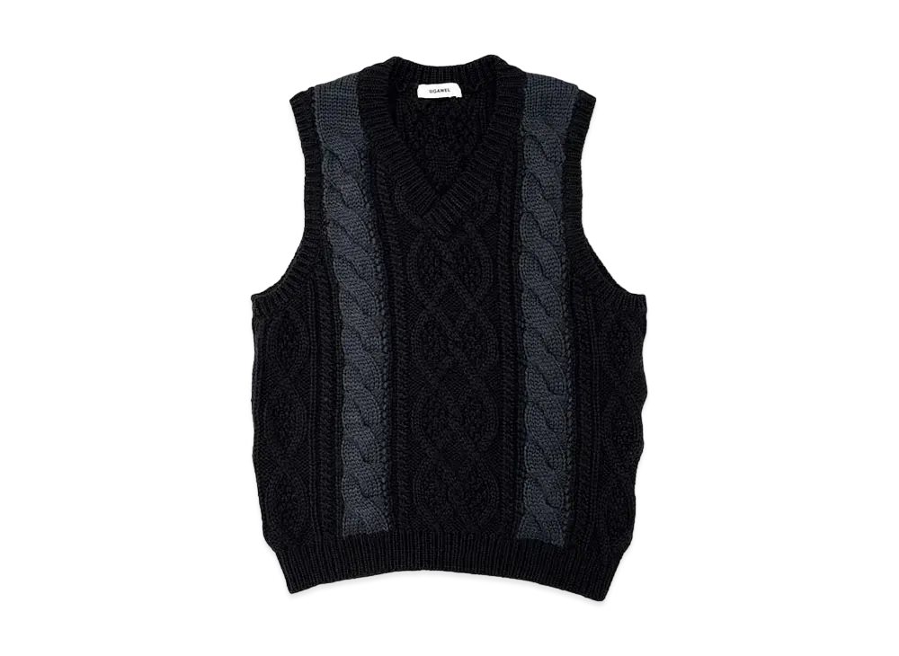 DIGAWEL Cable Stitch Vest "Black	"