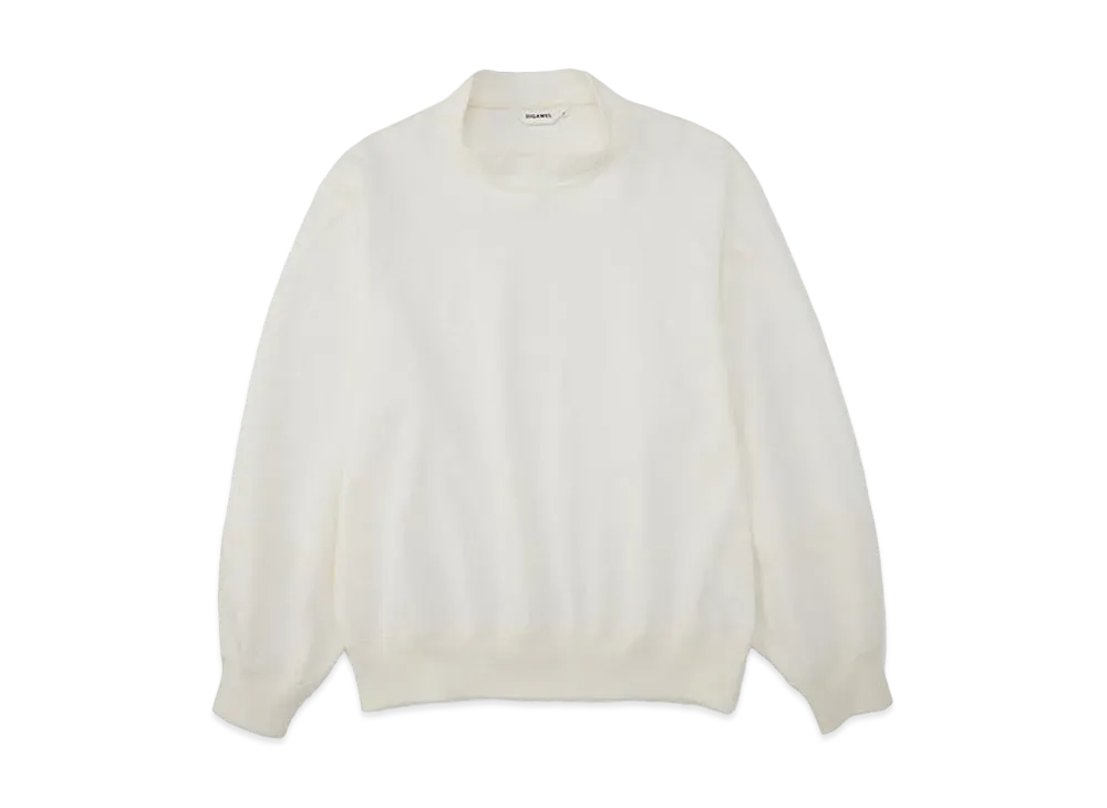 DIGAWEL Mock Neck L/S T-shirt "White"
