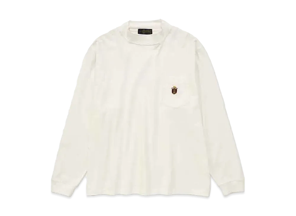 DIGAWEL CRST Pocket Long Sleeve Mock-turtle Tshirts "001/White"
