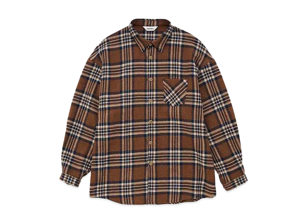 DIGAWEL Oversized Check Shirt "Brown"