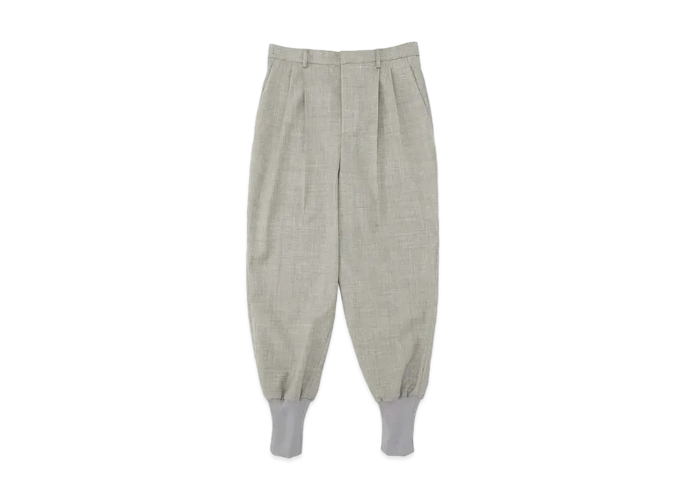 DIGAWEL 2 Tuck Tapered Hem Rib Pants "Grey"