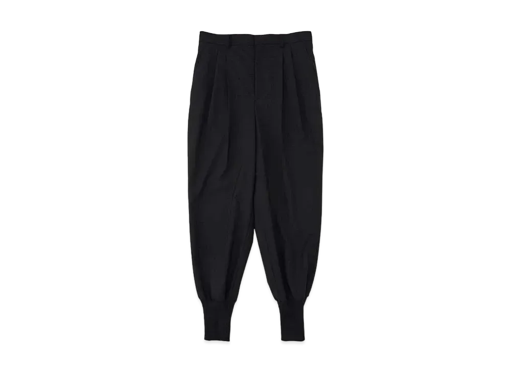 DIGAWEL 2 Tuck Tapered Hem Rib Pants "Black"