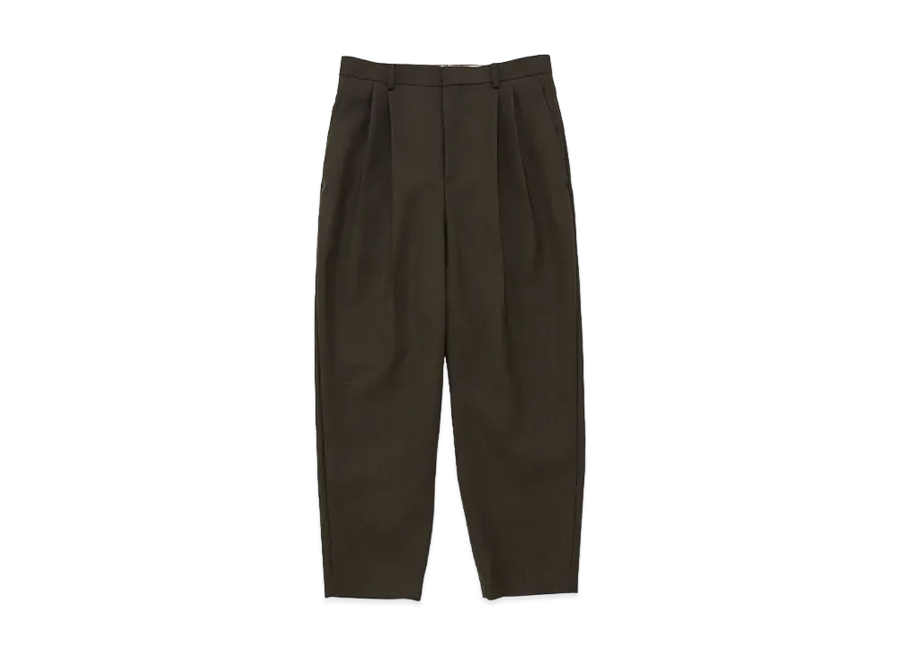 DIGAWEL 2 Tuck Tapered Pants1Merino Wool "Brown"